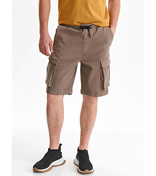 Кафяви мъжки панталон с карго джобове Luis снимка