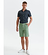 Светлозелени мъжки памучни къси панталони Sandro-3 снимка