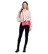 Дамска кожена чанта с нестандартен дизайн в розов нюанс Karimа-4 снимка