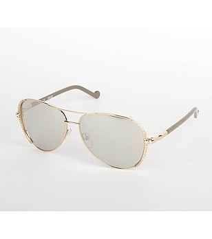 Дамски слънчеви очила тип авиатор в златисто снимка