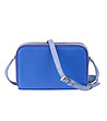 Дамска чанта Inas с контрастни детайли в синьо-1 снимка