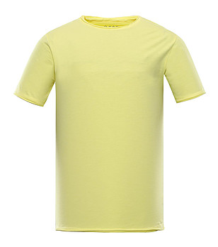 Светложълта памучна мъжка тениска Saif снимка