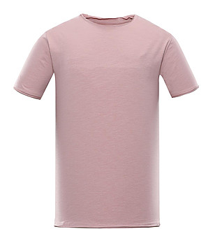 Мъжка памучна тениска в розов нюанс Saif снимка