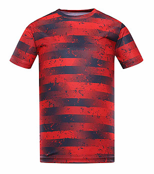 Мъжка тениска в червено и черно Quatr снимка