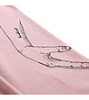 Дамска памучна тениска в нюанс на розова пудра Szafa-3 снимка