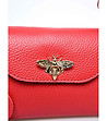 Малка дамска чанта от естествена кожа Irosa в червен нюанс-2 снимка