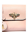 Малка дамска чанта от естествена кожа Irosa в нюанс на цвят пудра-2 снимка