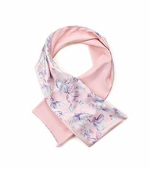 Розова лента за коса с флорален принт Mikaela снимка