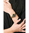 Дамски златист часовник със зелен циферблат Ledora-1 снимка