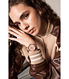 Дамски часовник с розовозлатист корпус и релефна каишка Llily-1 снимка