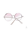Сребристи кръгли слънчеви очила с розови лещи-2 снимка