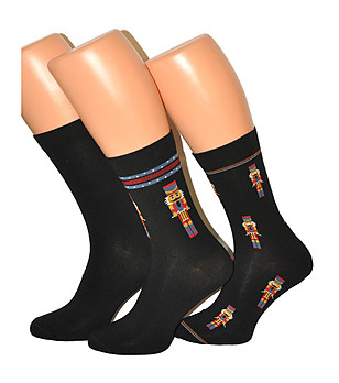 Комплект от 3 чифта мъжки черни чорапи снимка
