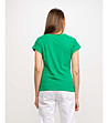 Памучна дамска зелена тениска-1 снимка