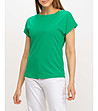 Памучна дамска зелена тениска-2 снимка