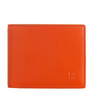 Оранжев мъжки портфейл от естествена кожа Azzorre с RFID защита снимка