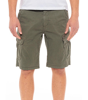 Мъжки памучен карго панталон в цвят каки Lonnie снимка