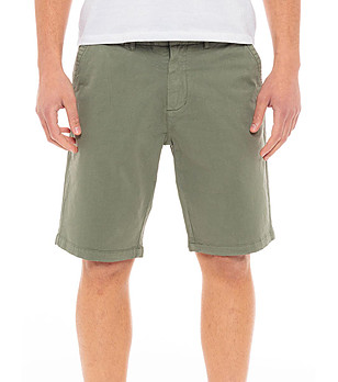 Мъжки къс зелен памучен панталон Amos снимка