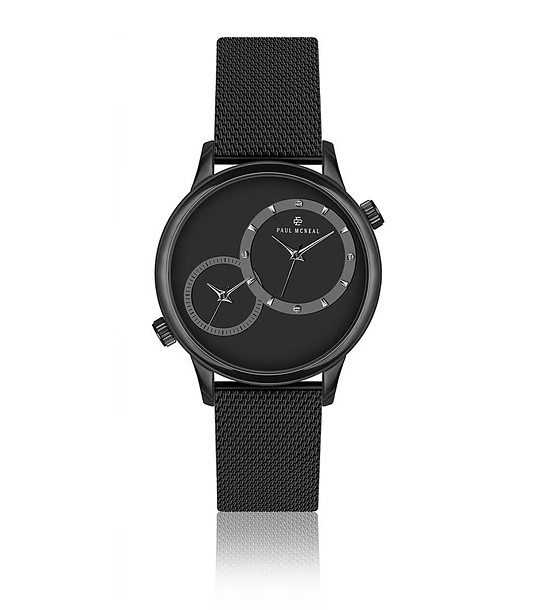 Черен мъжки часовник Pontypridd снимка