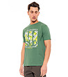Мъжка памучна тениска с принт Palm в зелен нюанс-2 снимка