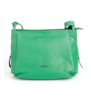Ежедневна дамска чанта от естествена в зелен цвят Amanda снимка
