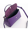 Дамска чанта в лилав нюанс от естествена кожа с къса дръжка Jelly-3 снимка