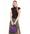 Дамска чанта в лилав нюанс от естествена кожа с къса дръжка Jelly-4 снимка