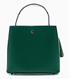 Елегантна дамска чанта в зелен цвят от естествена кожа Ismena-1 снимка