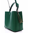 Елегантна дамска чанта в зелен цвят от естествена кожа Ismena-2 снимка