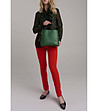 Елегантна дамска чанта в зелен цвят от естествена кожа Ismena-4 снимка
