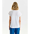 Памучна бяла дамска тениска Savina-2 снимка