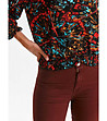Дамски памучен панталон в бордо Tini-3 снимка