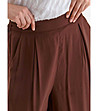 Разкроен дамски кафяв панталон Grace-3 снимка