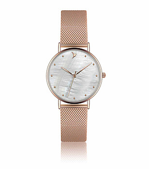 Дамски часовник в розовозлатисто с циферблат със седефен ефект Kim снимка