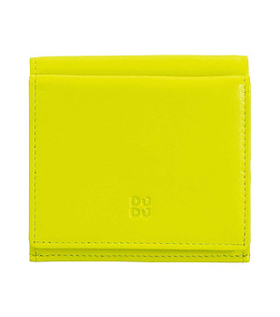 Кожен портфейл в цвят лайм с RFID защита Flavio снимка