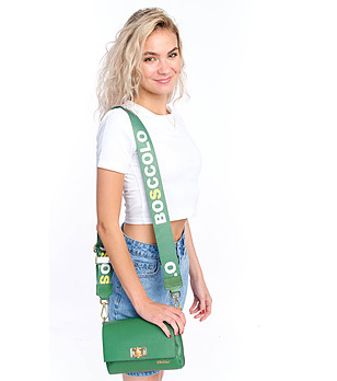 Дамска чанта за рамо в зелено от естествена кожа Zosia снимка