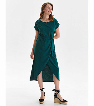 Памучна рокля в зелен нюанс Cita снимка