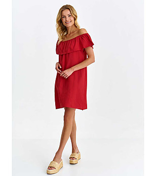 Феерична къса рокля в червено Federica снимка