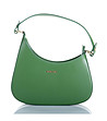 Зелена дамска кожена чанта с асиметричен дизайн Vaia-1 снимка