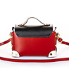 Дамска кожена чанта в черно, червено и бяло Nevona-2 снимка