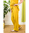Дамски комплект от топ и панталон в цвят горчица-2 снимка