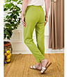 Зелен ленен дамски панталон-1 снимка