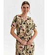 Бежова дамска блуза с флорален принт Katerina-2 снимка