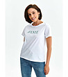 Памучна бяла дамска тениска Cloris-1 снимка
