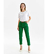 Зелен дамски памучен панталон Denia-0 снимка