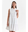 Елегантна рокля тип риза в бяло Gina-0 снимка