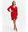 Елегантна червена рокля с асиметрична дължина Rosalyn-0 снимка