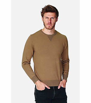 Мъжки пуловер в цвят камел Gavino снимка