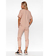 Дамски памучен комплект от блуза и панталон в цвят пудра Gladis-2 снимка