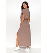 Памучен комплект от блуза и пола в цвят мока Arabella-2 снимка