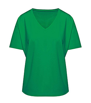 Зелена дамска блуза с къс ръкав Patty снимка